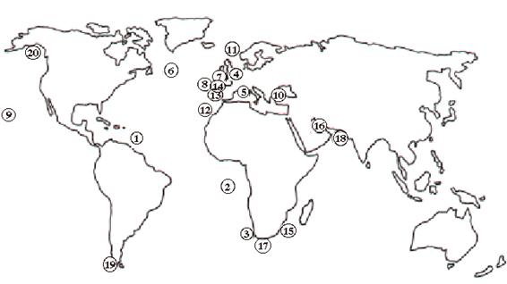 Map of major oil spills